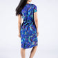 Leaf Print V Neckline Midi Dress