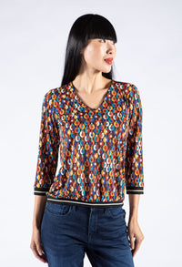 Geometric Print Blouse