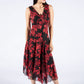 Red Floral Sleeveless Dress