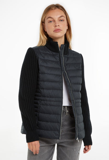 Knit Sleeve Padded Coat