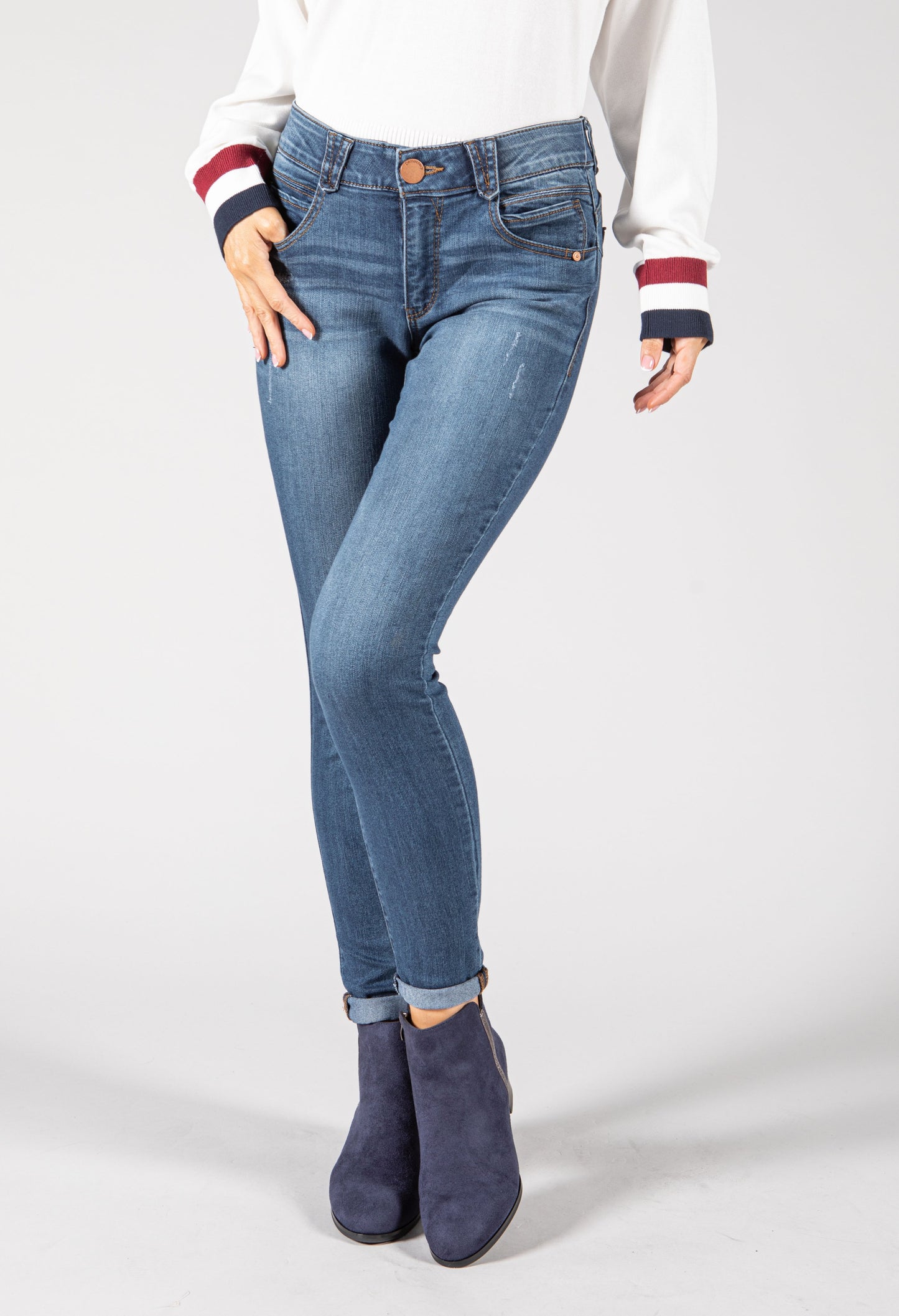 Ab Solution Cuffed Indigo Ankle Skimmer Jean