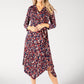 Printed Midi Wrap Dress