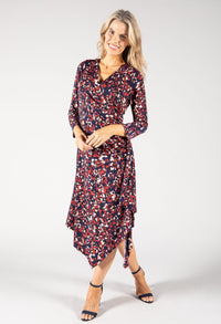 Printed Midi Wrap Dress