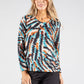 Fine Knit Abstract Print Pullover