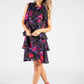 Tiered Tie Neck Floral Dress