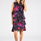 Tiered Tie Neck Floral Dress