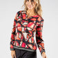 Abstract Print fine Knit Pullover