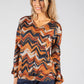 Fine Knit Zigzag Print Pullover