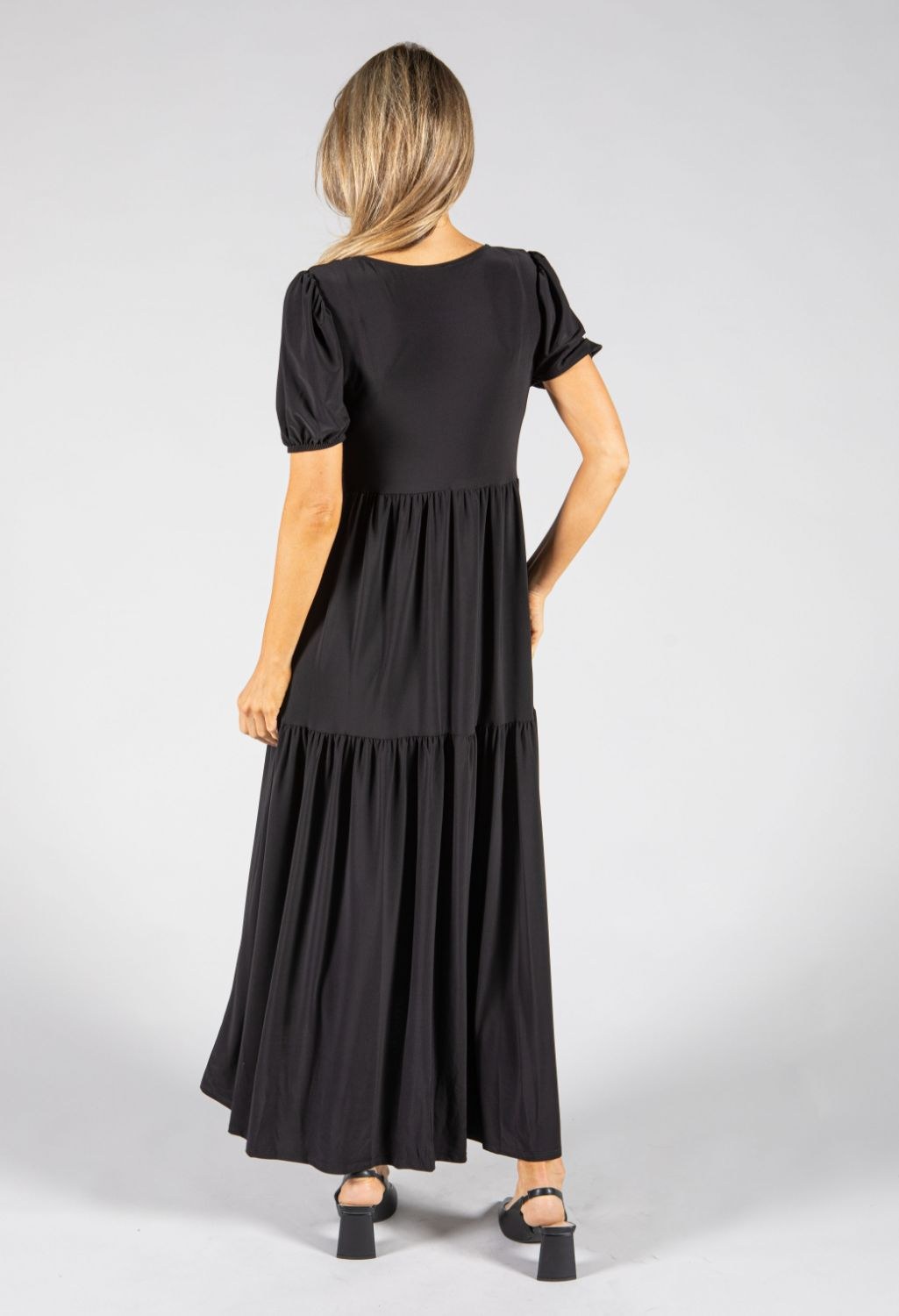 Tiered Hem Midi Dress