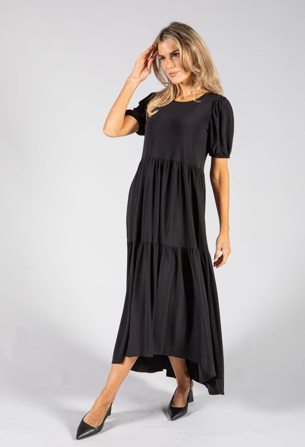 Tiered Hem Midi Dress