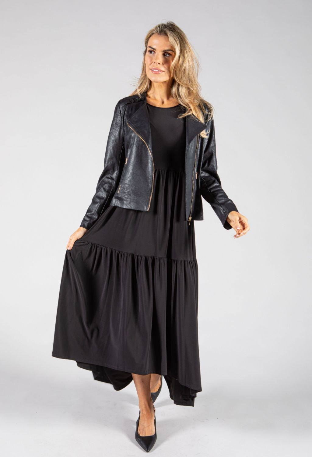 Tiered Hem Midi Dress