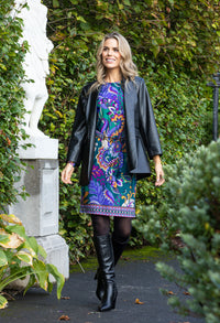 Paisley Print Belted Dress