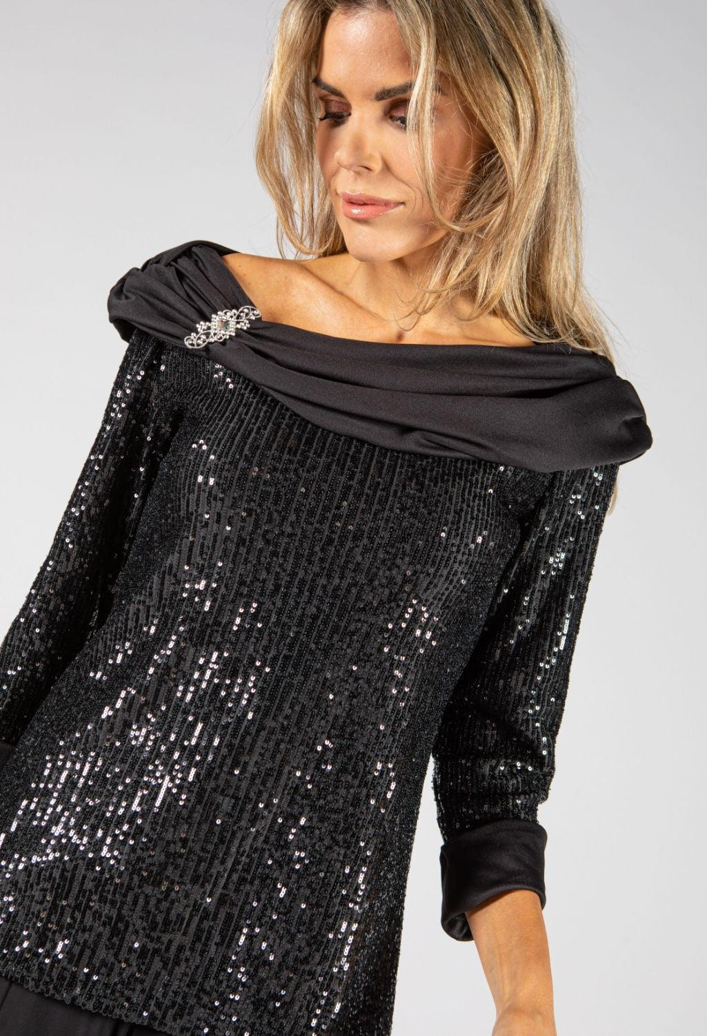 Bardot Sequin Top