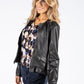 Frill Hemline Vintage Leather Jacket