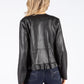 Frill Hemline Vintage Leather Jacket