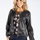 Frill Hemline Vintage Leather Jacket