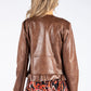 Frill Hemline Vintage Leather Jacket