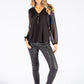 Sheer Sleeve Zip Up Top