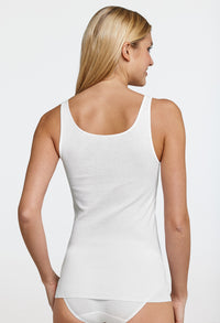 White Vest Top with Embroidery Straps