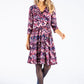 Abstract Print Wrap Bodice Dress