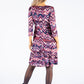 Abstract Print Wrap Bodice Dress