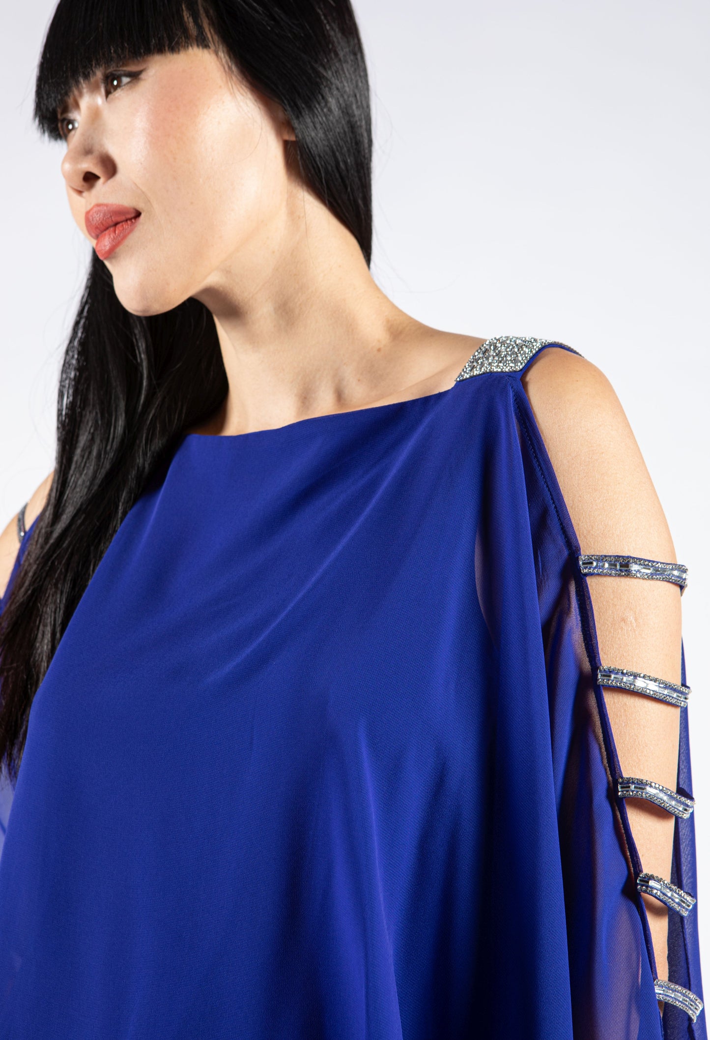 Royal Blue Diamante Sleeve Top