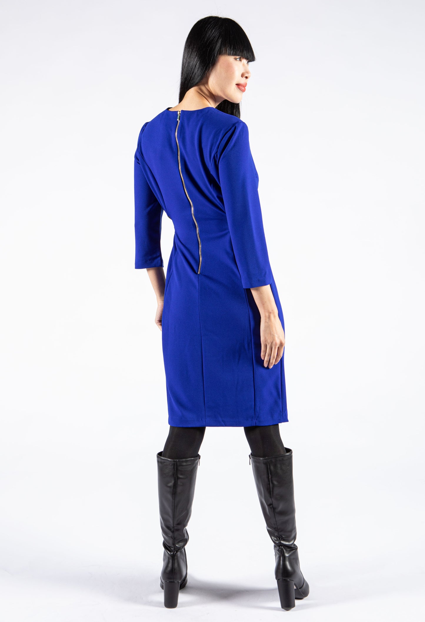 Royal Blue Faux Belted Dress