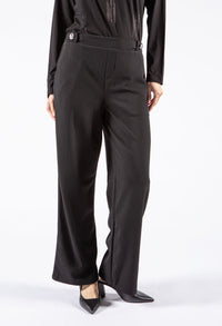 Wide Leg Trouser with Button Detail