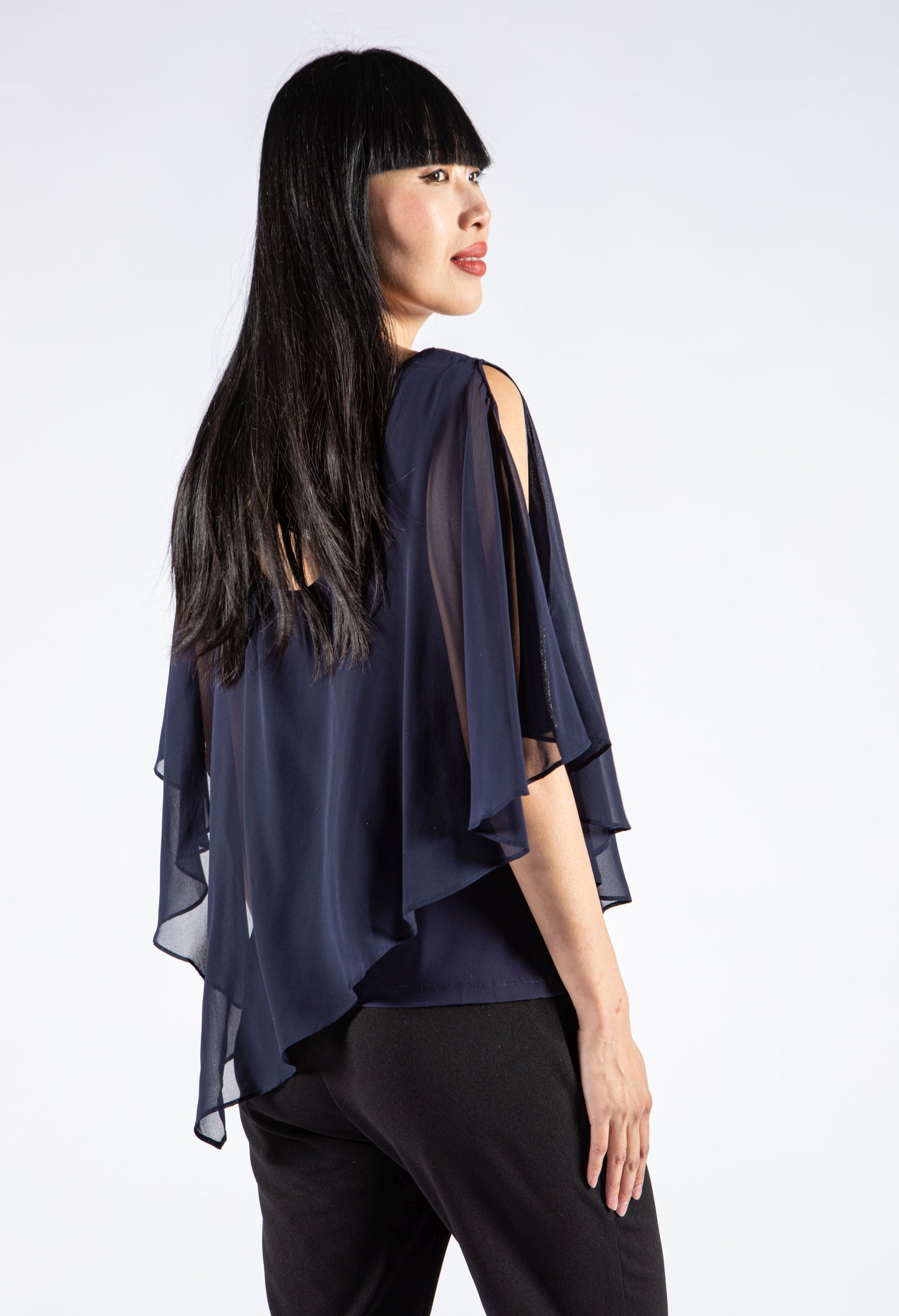 Diamante Strap Chiffon Top