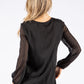 Zip Detail V Neckline Top