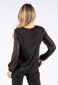 Zip Detail V Neckline Top