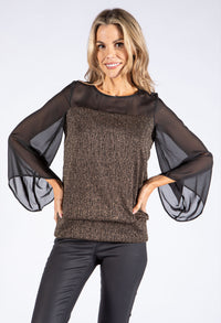 Lurex Flow Sleeve Top