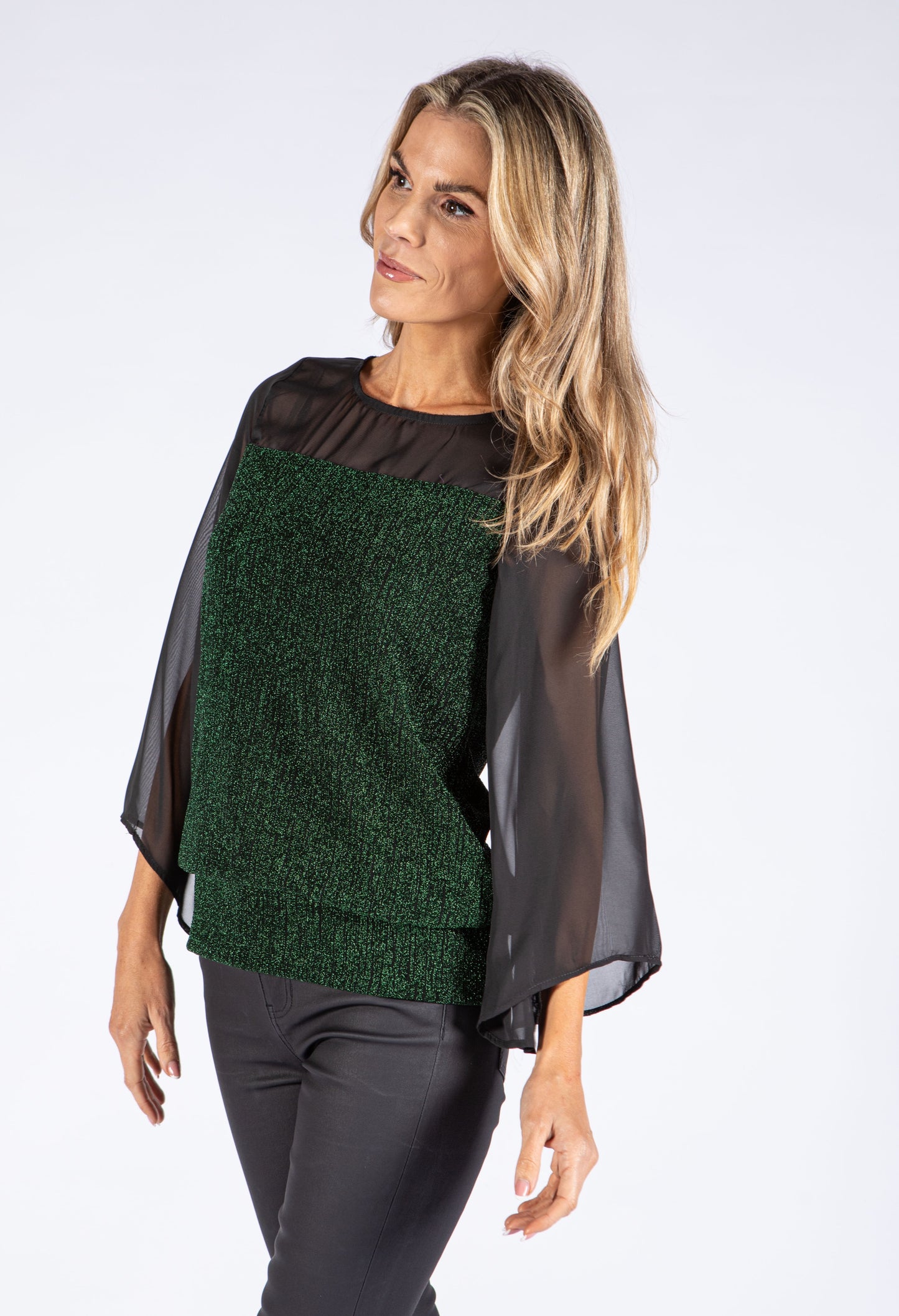 Lurex Flow Sleeve Top