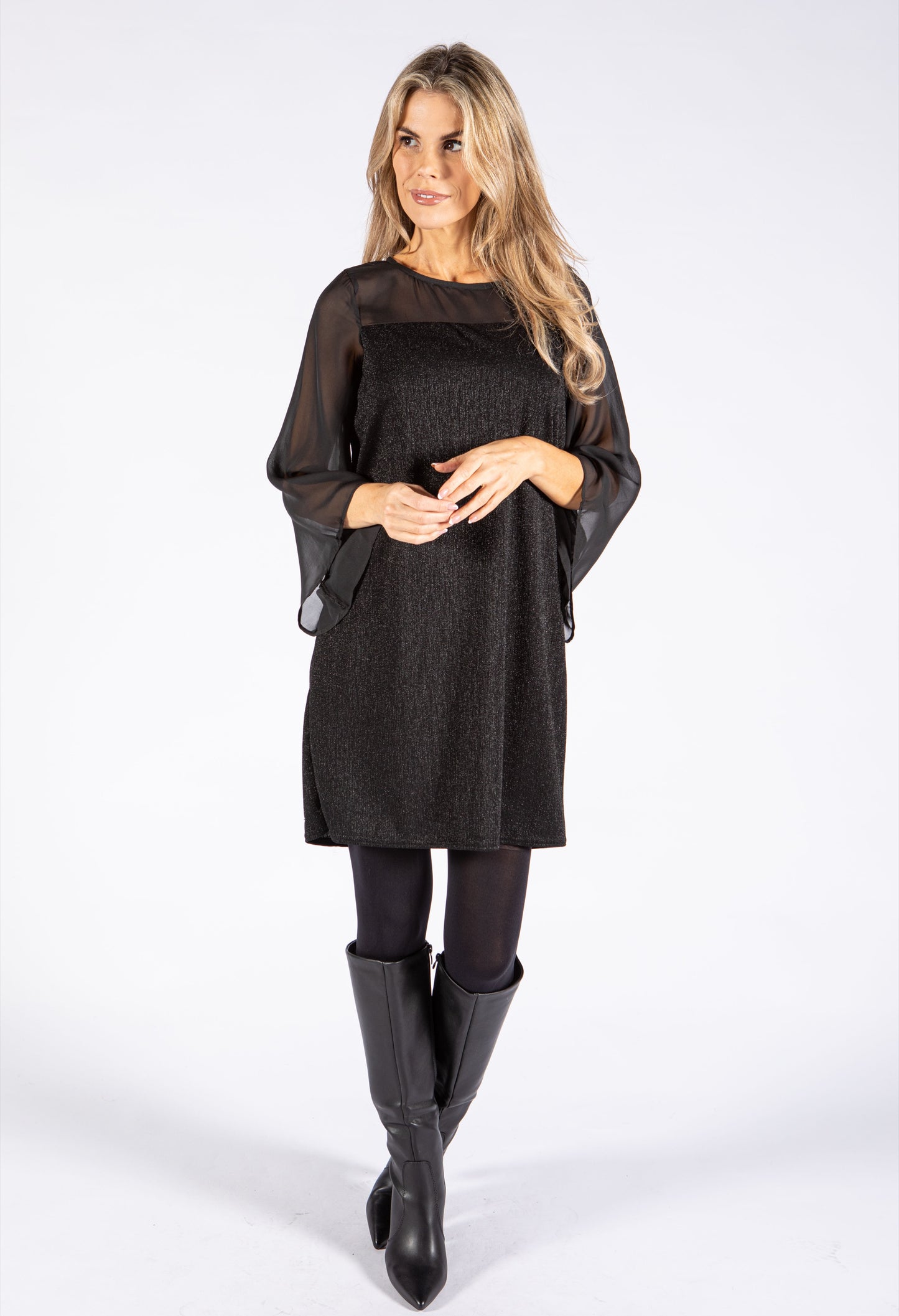 Lurex Flow Sleeve Dress