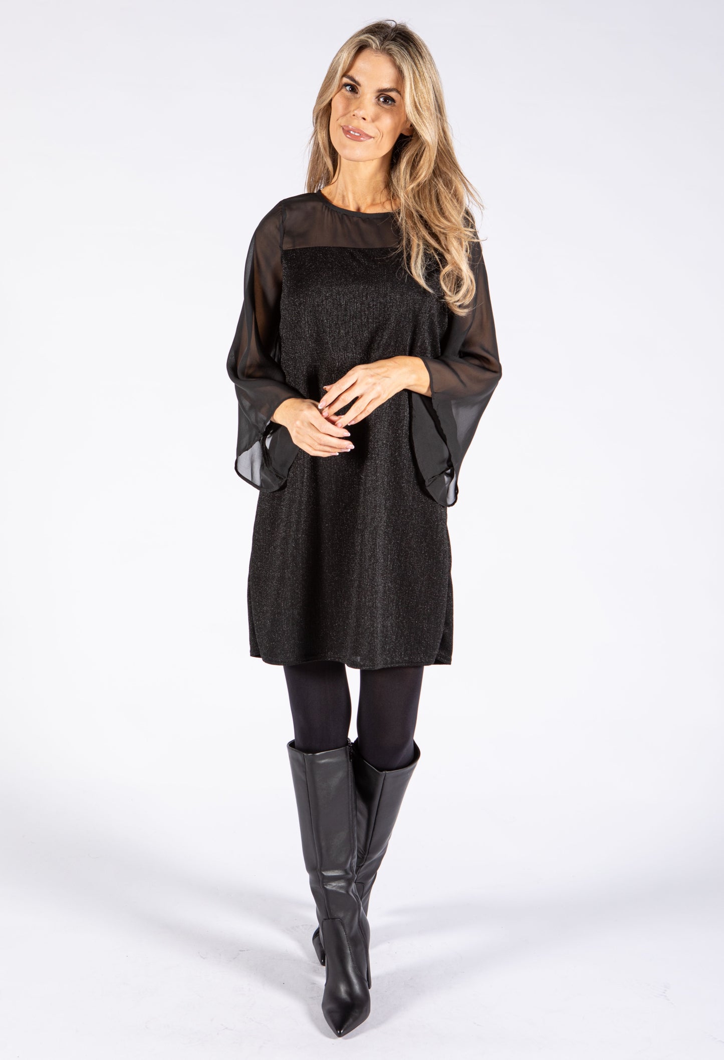 Lurex Flow Sleeve Dress