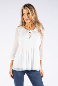 Plisse Pleat Sparkle Top