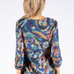 V Neck Abstract Print Knit