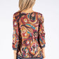 V Neck Abstract Print Knit