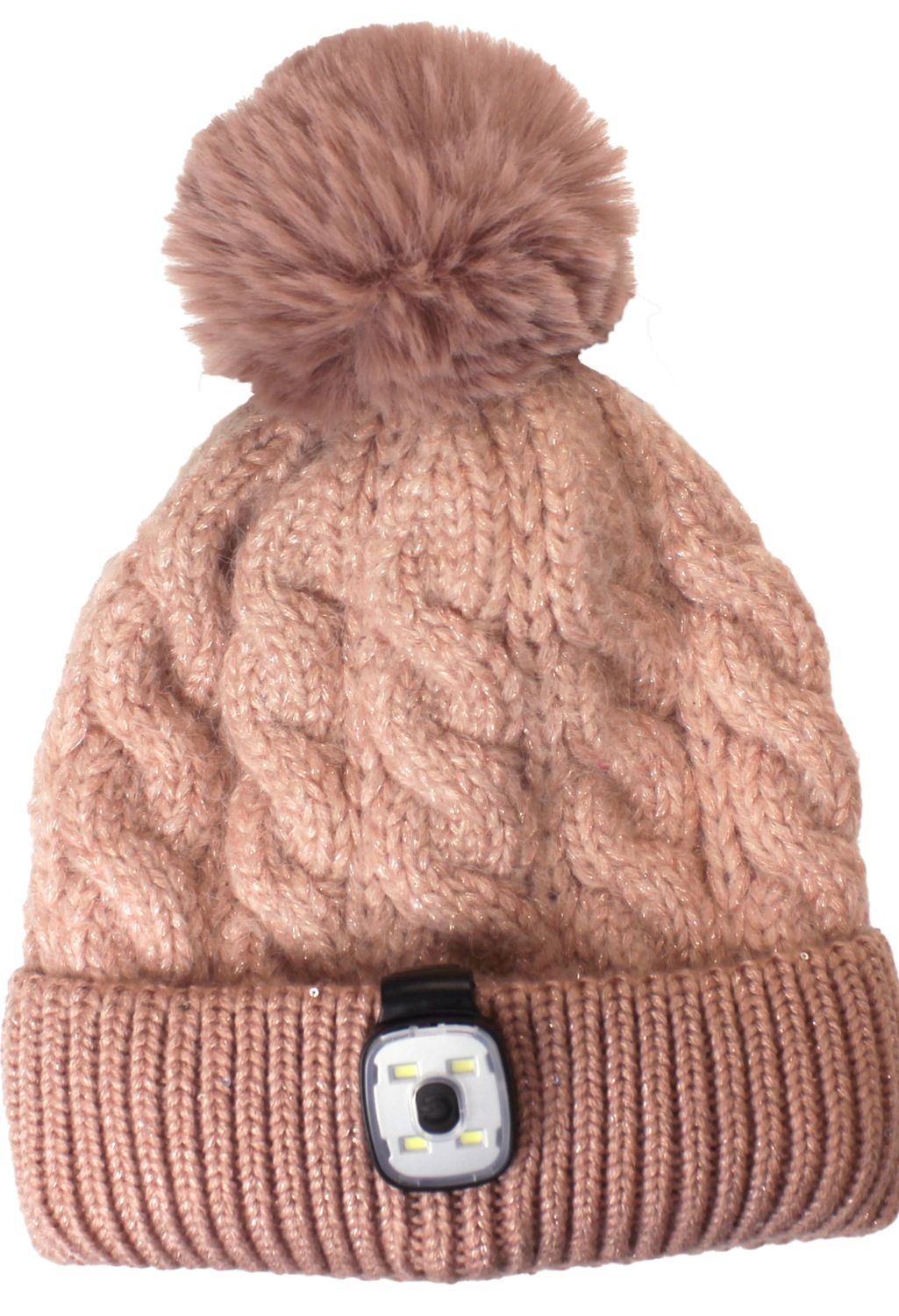 Chunky Knit Hat with Removable LED Light