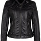 Hooded Leather Biker Jacket