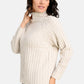 Ribbed High Neck Knit Jumper