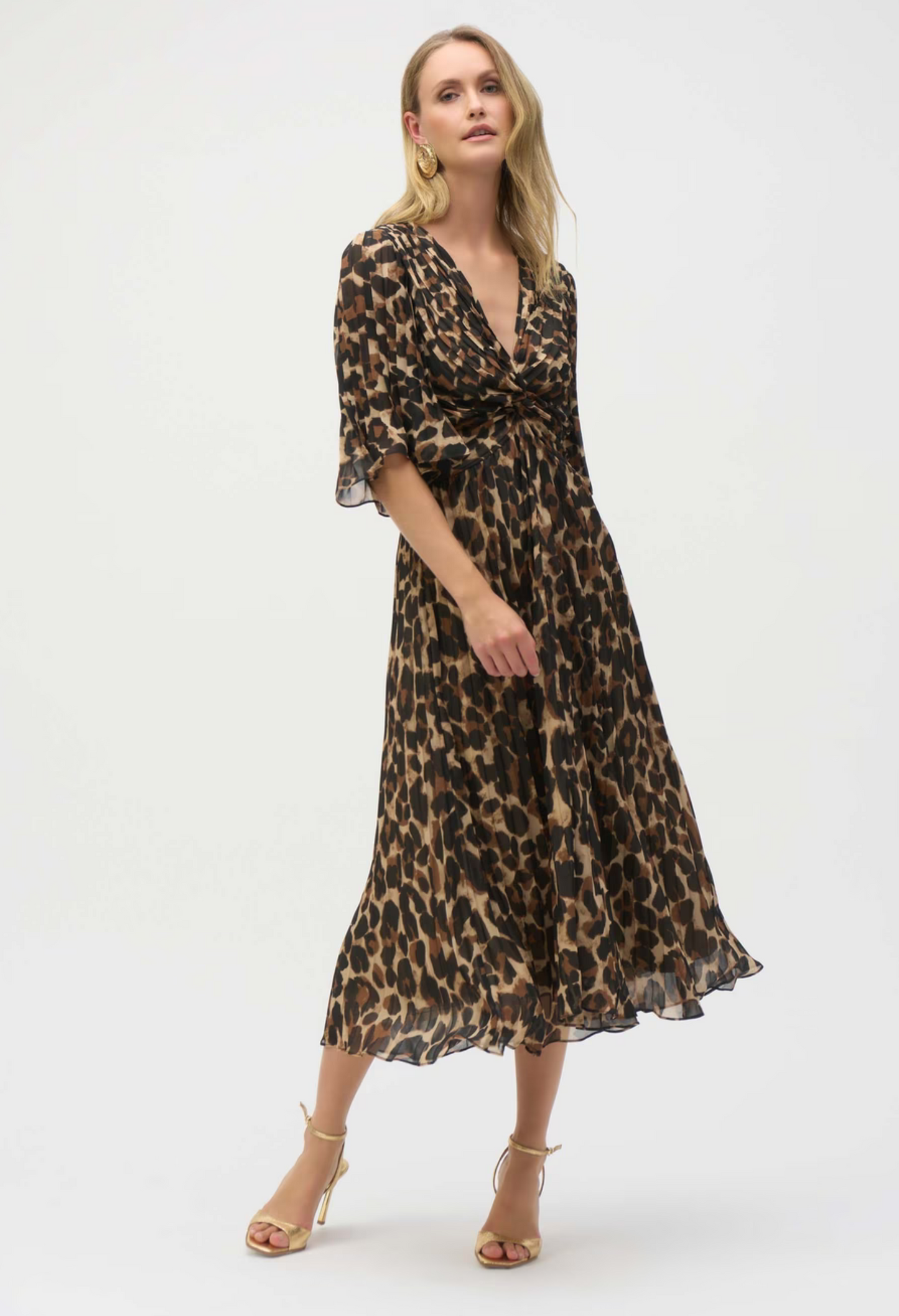 Midi Wrap Animal-print Dress