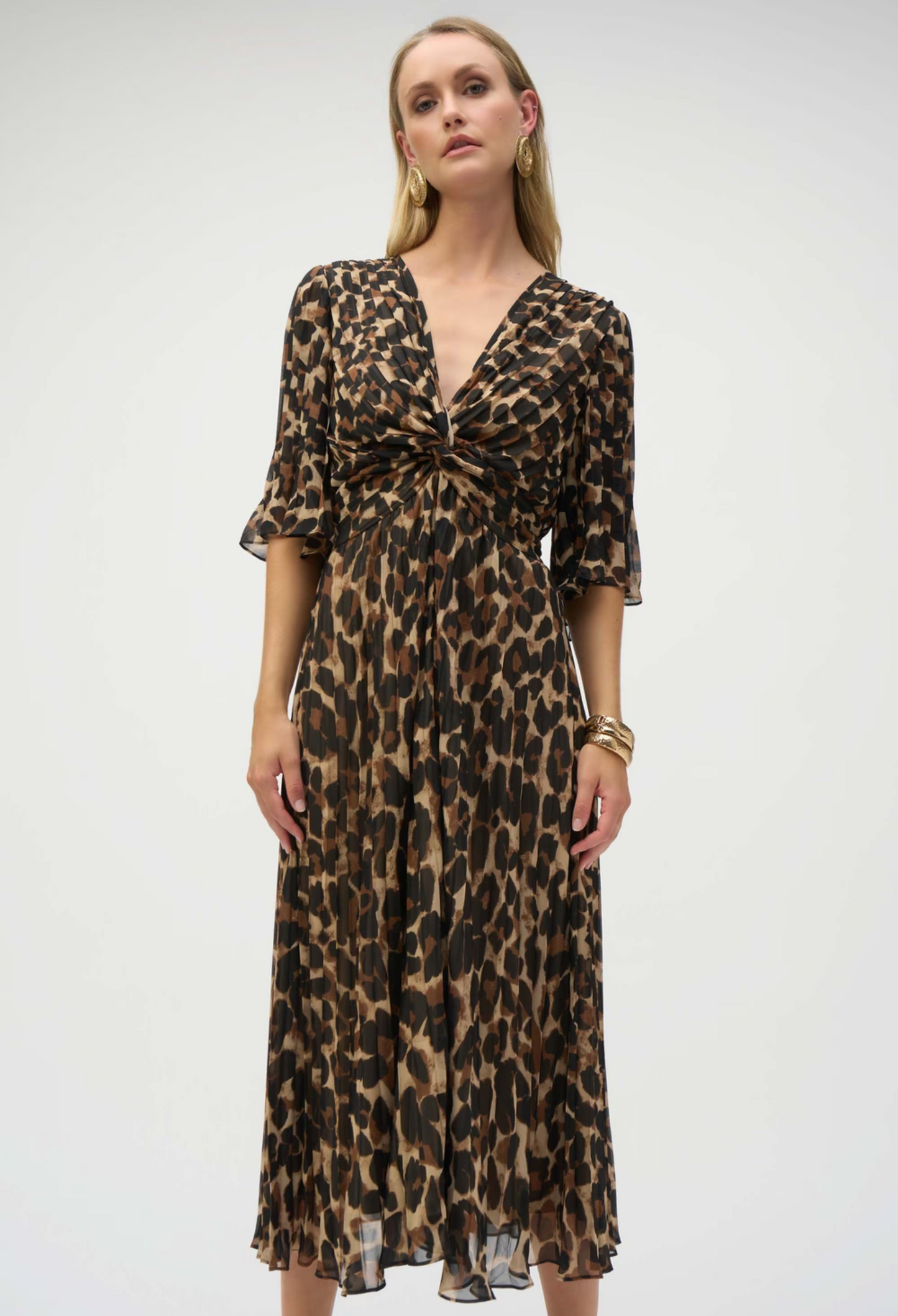 Midi Wrap Animal-print Dress