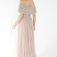 Bardot style tulle dress with delicate sequins