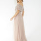 Bardot style tulle dress with delicate sequins