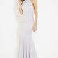 Silver Halter Neck Long Dress