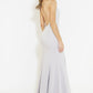 Silver Halter Neck Long Dress