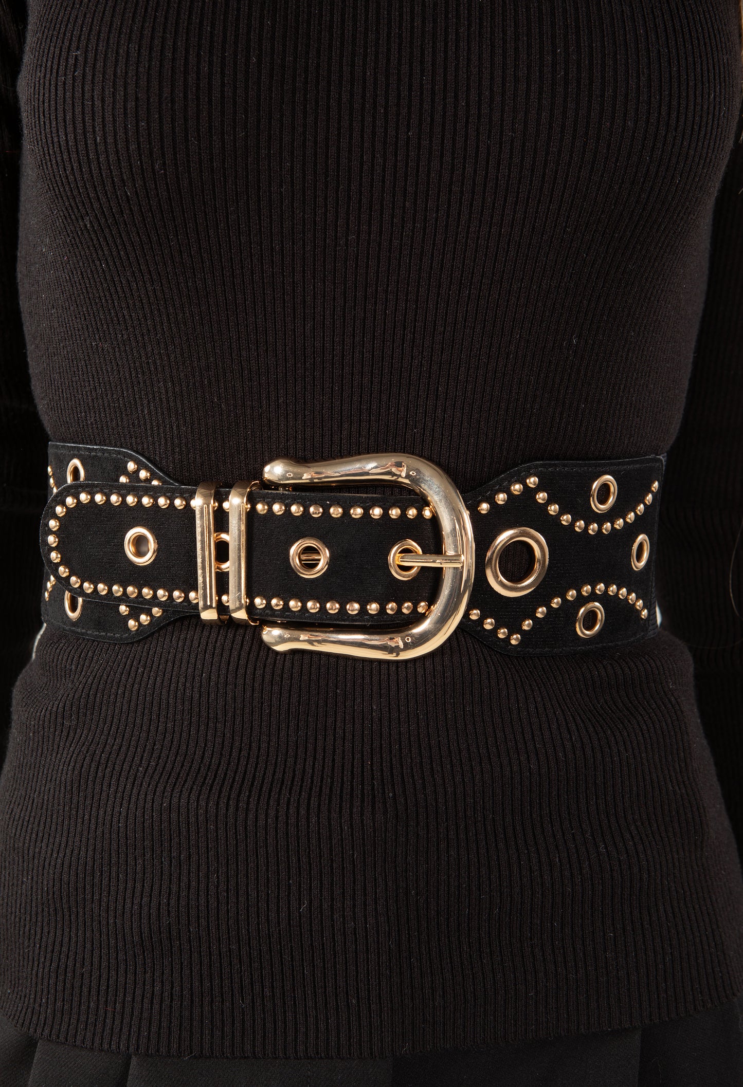 Faux Suede Chain Adjustable Waist Belt