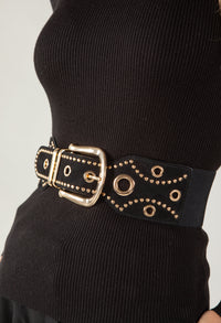 Faux Suede Chain Adjustable Waist Belt