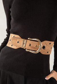 Faux Suede Chain Adjustable Waist Belt